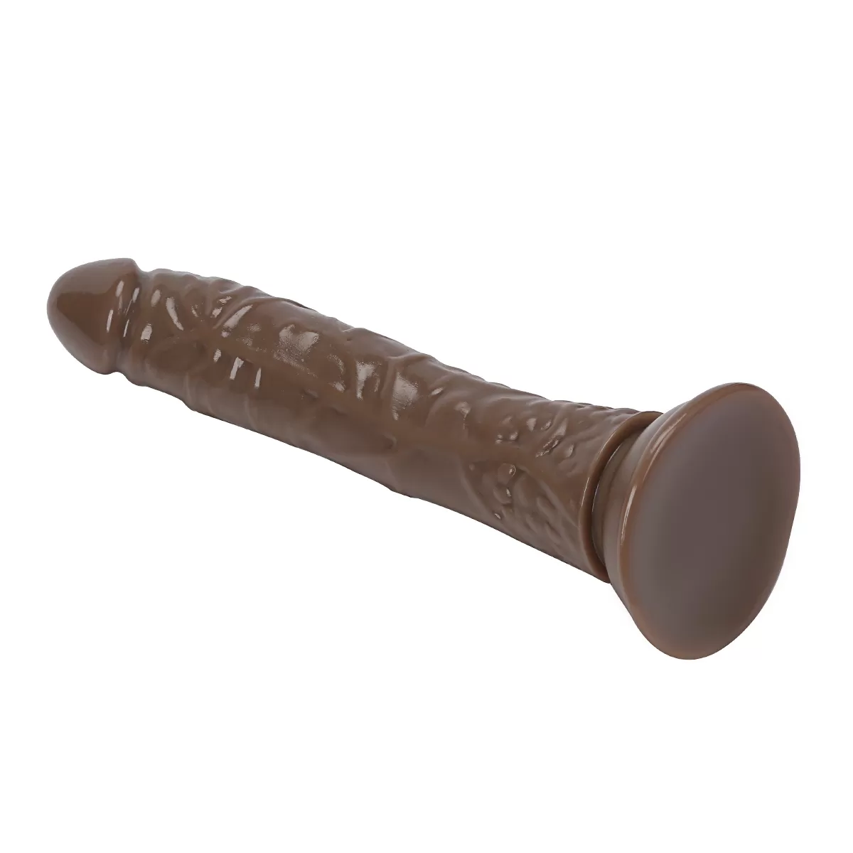 PRETTY BOY Dildo Jel Dokulu Testissiz Yumuşak Penis 20 CM Brown