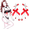 Kırmızı Kurdeleli Kalp Charm Göğüs Uyarıcı Meme Ucu Klipsi Red Ribbon Nipple Clamps