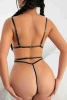 Seksi Dantel Fantezi İç Giyim Bodysuit Siyah